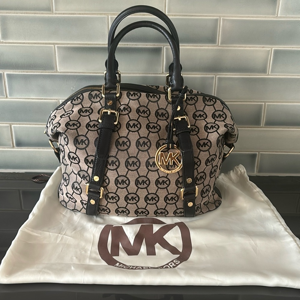 Michael Kors Belford Jacquard Tote Purse EUC